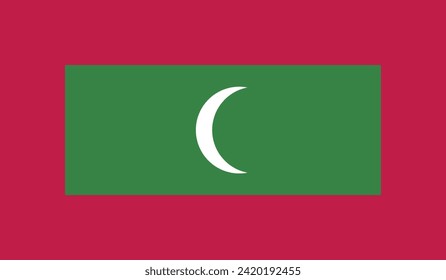 Ilustración del material de diseño de vectores de bandera de Maldivas
