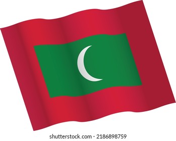 Icono de ilustración de vector de bandera de Maldivas