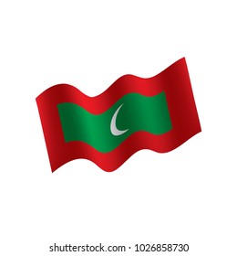 Maldives flag, vector illustration on a white background
