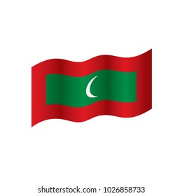 Maldives flag, vector illustration on a white background