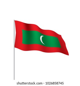 Maldives flag, vector illustration on a white background