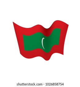 Maldives flag, vector illustration on a white background