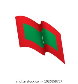 Maldives flag, vector illustration on a white background