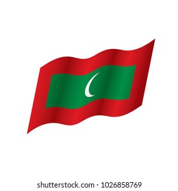 Maldives flag, vector illustration on a white background