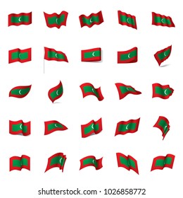 Maldives flag, vector illustration on a white background