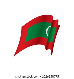 Maldives flag, vector illustration on a white background