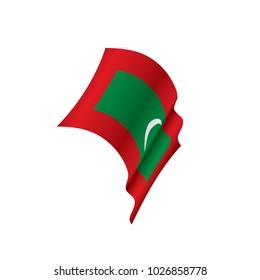 Maldives flag, vector illustration on a white background