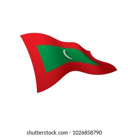 Maldives flag, vector illustration on a white background