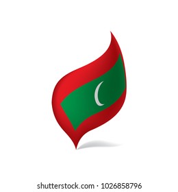 Maldives flag, vector illustration on a white background
