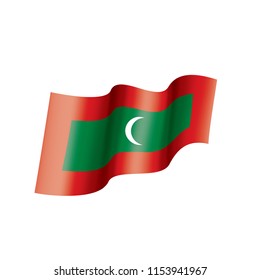Maldives flag, vector illustration on a white background