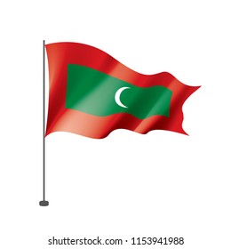Maldives flag, vector illustration on a white background