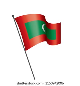Maldives flag, vector illustration on a white background