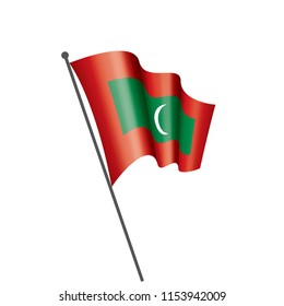 Maldives flag, vector illustration on a white background