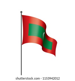 Maldives flag, vector illustration on a white background