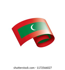 Maldives flag, vector illustration on a white background