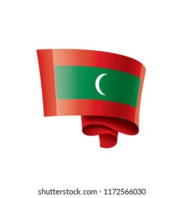 Maldives flag, vector illustration on a white background