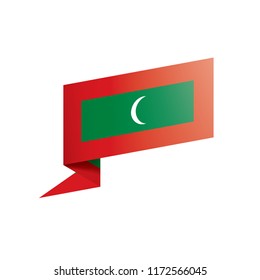 Maldives flag, vector illustration on a white background