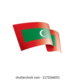 Maldives flag, vector illustration on a white background