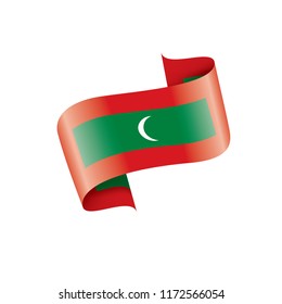 Maldives flag, vector illustration on a white background