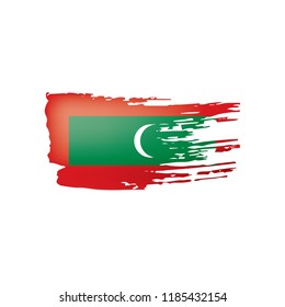 Maldives flag, vector illustration on a white background.