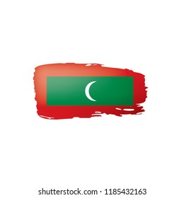 Maldives flag, vector illustration on a white background.