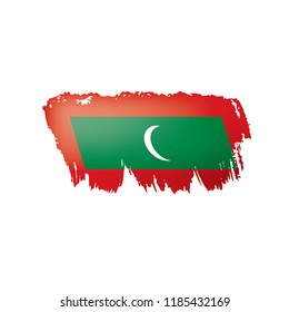 Maldives flag, vector illustration on a white background.