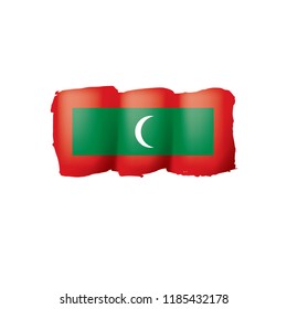 Maldives flag, vector illustration on a white background.