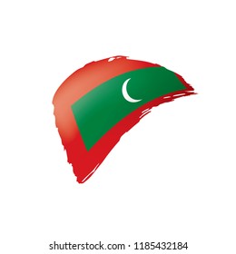 Maldives flag, vector illustration on a white background.
