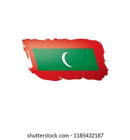 Maldives flag, vector illustration on a white background.