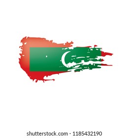 Maldives flag, vector illustration on a white background.