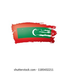 Maldives flag, vector illustration on a white background.