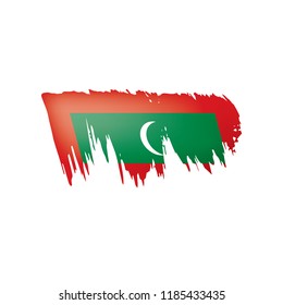 Maldives flag, vector illustration on a white background.