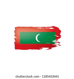 Maldives flag, vector illustration on a white background.