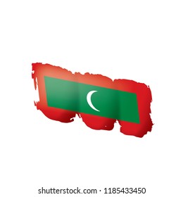 Maldives flag, vector illustration on a white background.