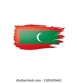 Maldives flag, vector illustration on a white background.