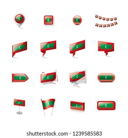 Maldives flag, vector illustration on a white background
