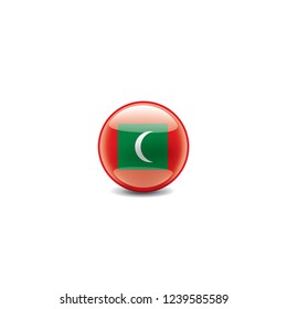 Maldives flag, vector illustration on a white background