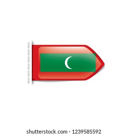 Maldives flag, vector illustration on a white background