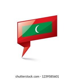 Maldives flag, vector illustration on a white background