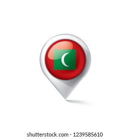 Maldives flag, vector illustration on a white background
