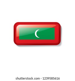 Maldives flag, vector illustration on a white background