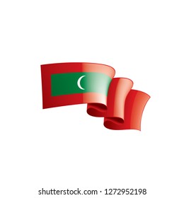 Maldives flag, vector illustration on a white background
