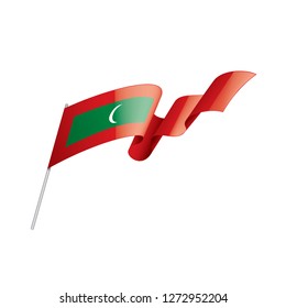 Maldives flag, vector illustration on a white background