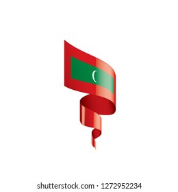 Maldives flag, vector illustration on a white background