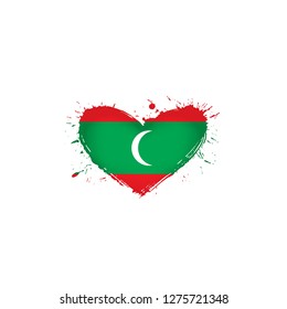 Maldives flag, vector illustration on a white background
