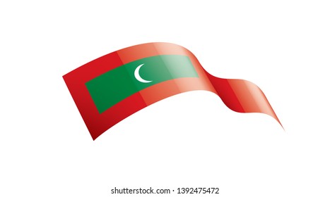 Maldives flag, vector illustration on a white background