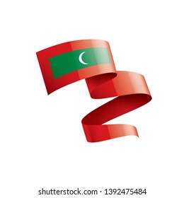 Maldives flag, vector illustration on a white background