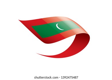 Maldives flag, vector illustration on a white background
