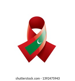 Maldives flag, vector illustration on a white background