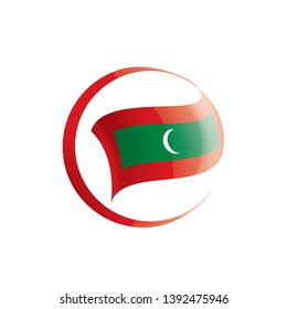 Maldives flag, vector illustration on a white background